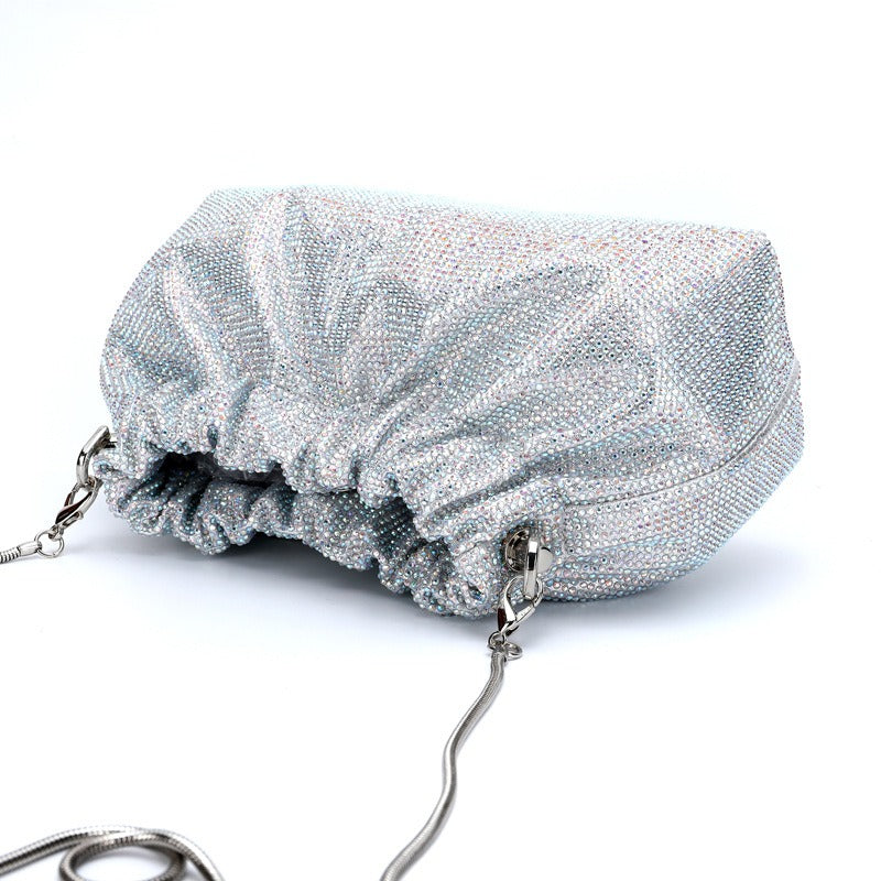 Crystal Diamond Cross Shoulder Dress Drawstring Bag Handbag 16 Colours