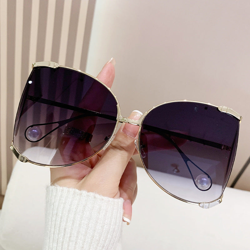 Round Frame Oversized Sunglasses UV400 Protection Stylish Sunwear Eye Protection