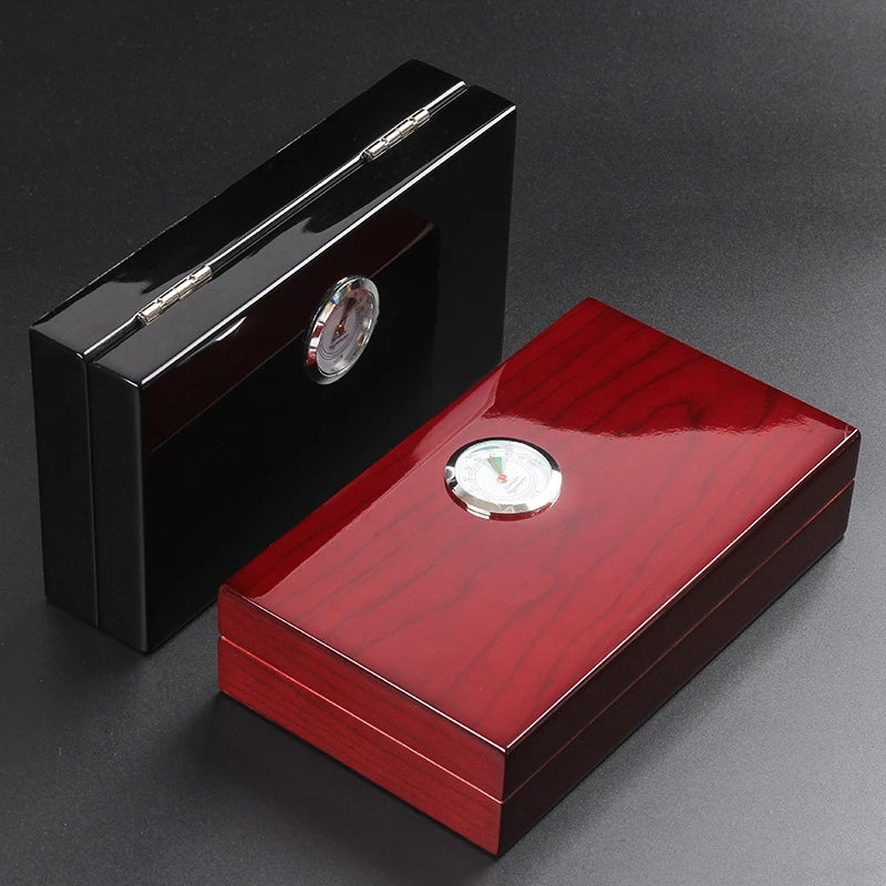 Portable Cedar Wood Cigar Humidor Case Cuban Storage Box Hygrometer Travel Gift