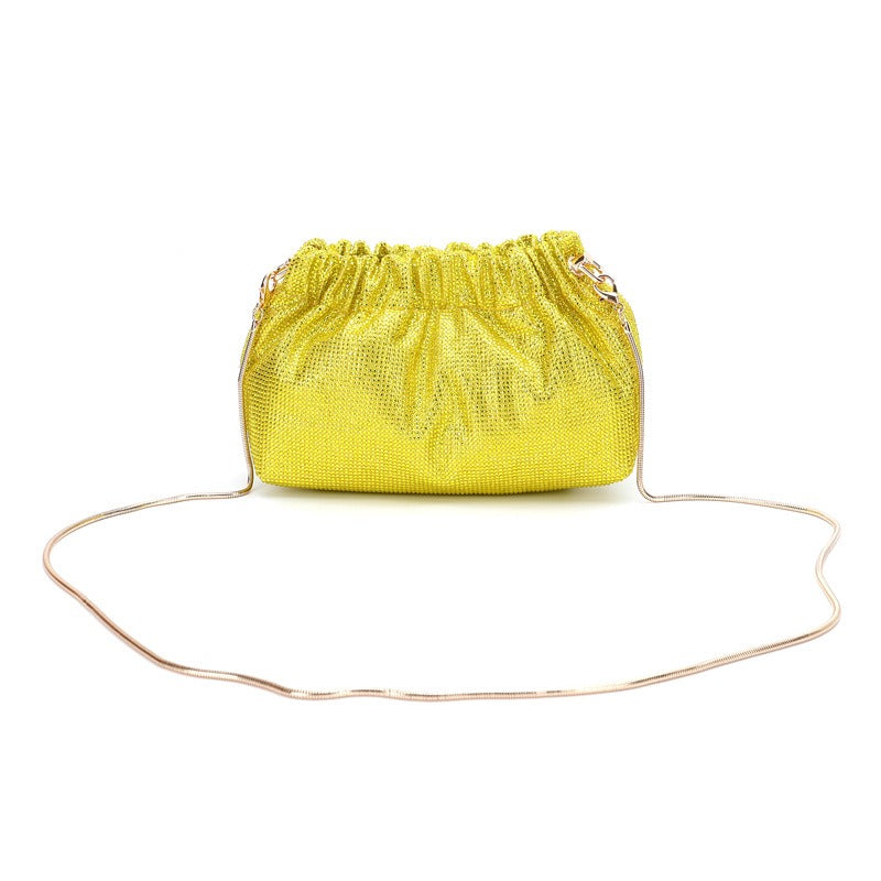 Crystal Diamond Cross Shoulder Dress Drawstring Bag Handbag 16 Colours