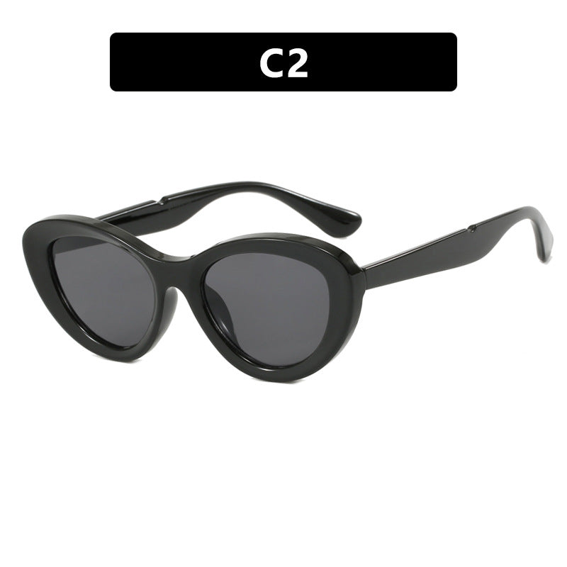 Women's Retro Cat Eye Sunglasses UV Protection Striped Acetate Frame Polarized