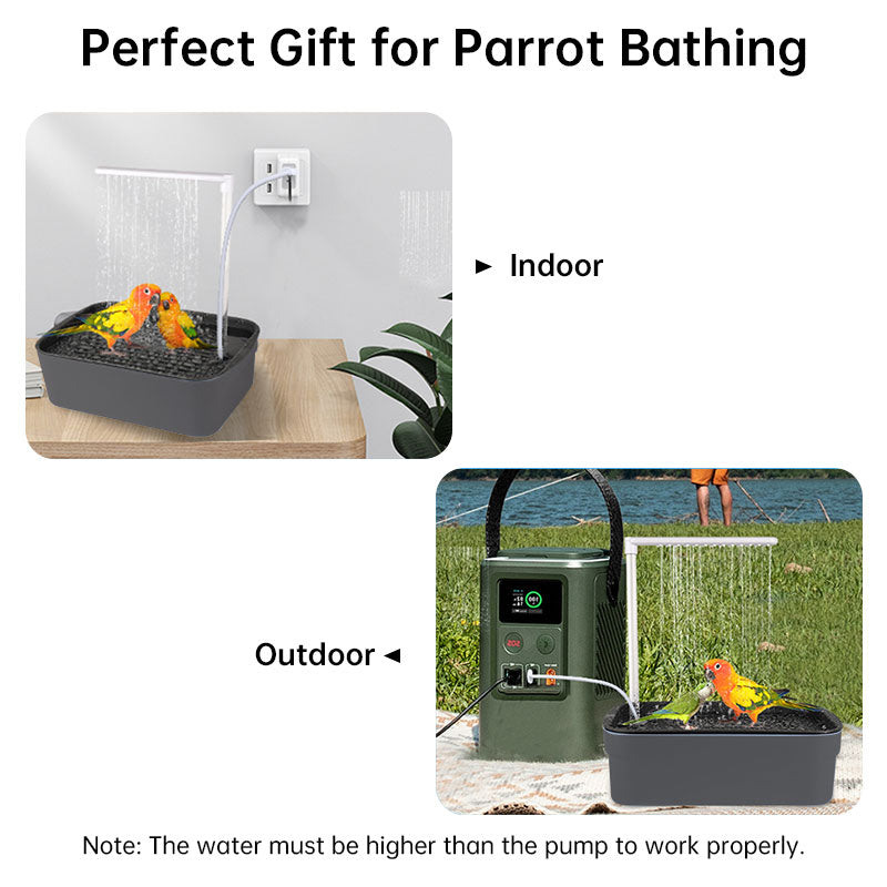 Automatic USB Electric Bird Bath Circulating Water Shower for Parrot Hygiene