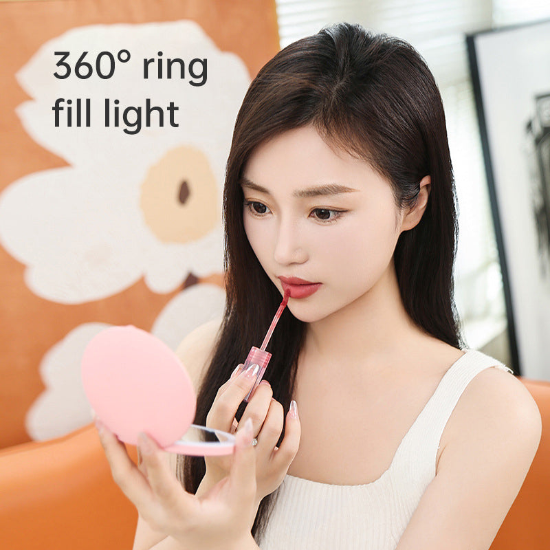2x Portable LED Makeup Mirror Compact Rechargeable Beauty Light Travel Vanity