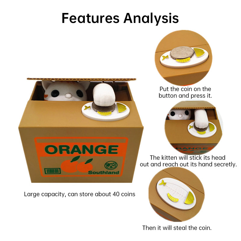 Automated Panda Cat Coin Bank Children Money Saving Storage Birthday Gift Toy