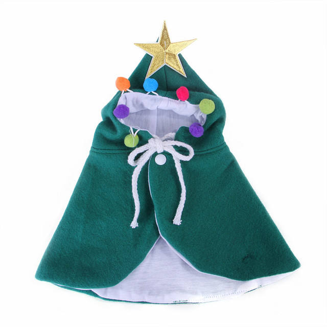 Christmas Pet Cloak with Hood, Fleece Cape for Cats & Small Dogs, Festive Costume