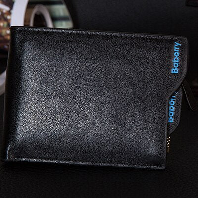 Men's Slim Bifold Wallet Faux Leather Card Holder Coin Pocket Billfold Organizer