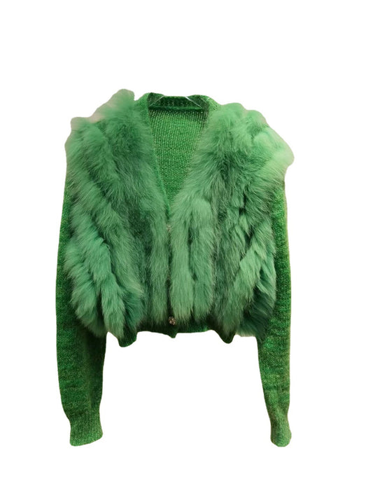 Luxury Women’s Premium Faux Fur Oversized Knit Sweater Cardigan Coat Jacket