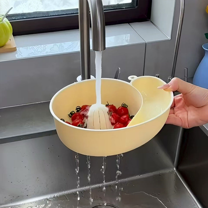 Automatic Snail Shape Fruit Vegetable Drainer Washer Kitchen Appliance Reusable