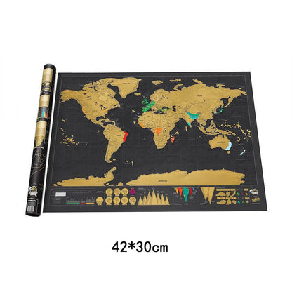 Scratch Off World Map Deluxe Black Gold Foil Political Map Includes Poster Tube