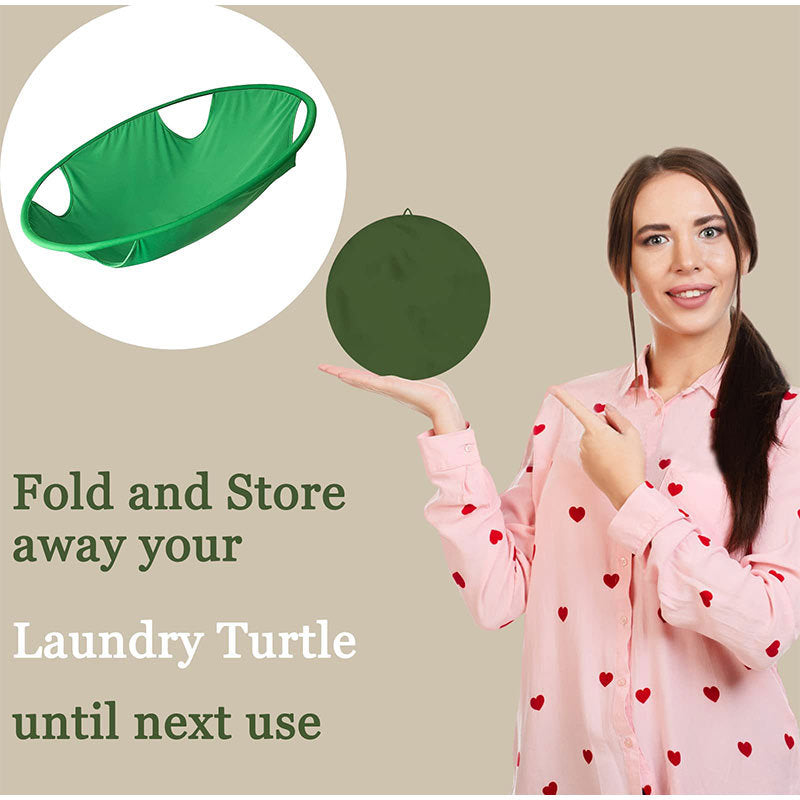 Laundry Hamper Basket Foldable Portable Oval Green Imitation Silk 21in 26in