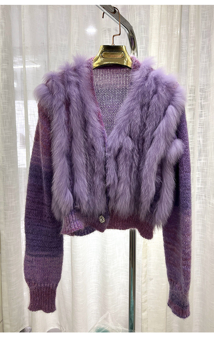 Luxury Women’s Premium Faux Fur Oversized Knit Sweater Cardigan Coat Jacket