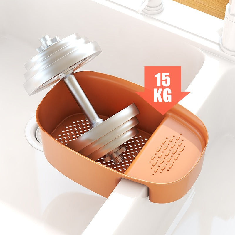 Kitchen Sink Saddle Drain Basket Vegetable Drain Rack Two Compartments 21cm