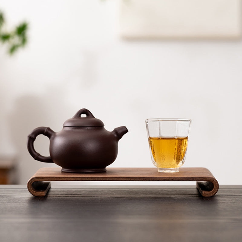 Walnut Tea Tray Wooden Candle Holder Desktop Storage Decorative Serving Plate