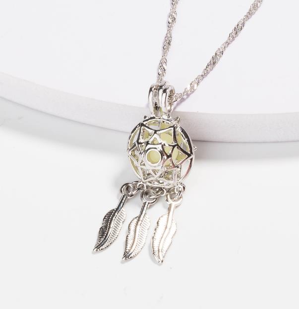 Dream Catcher Luminous Dangle Pendant Necklace Glow In The Dark Jewellery
