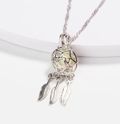 Dream Catcher Luminous Dangle Pendant Necklace Glow In The Dark Jewellery