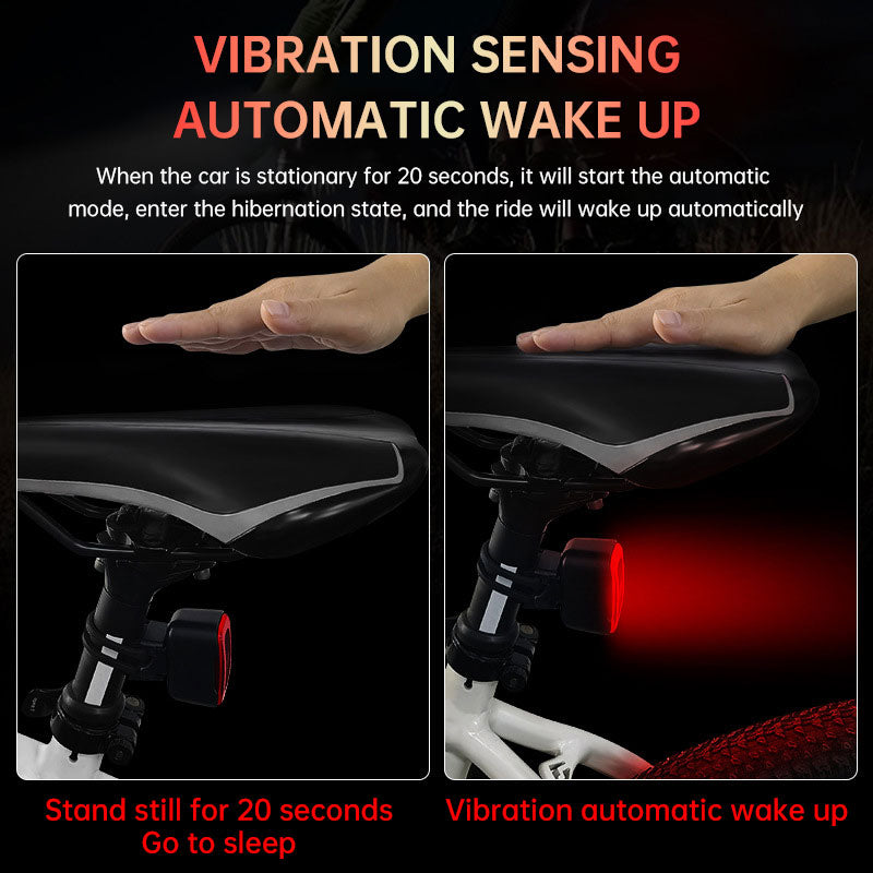 LED Bicycle Taillight USB Rechargeable Smart Safety Light with Induction Brake