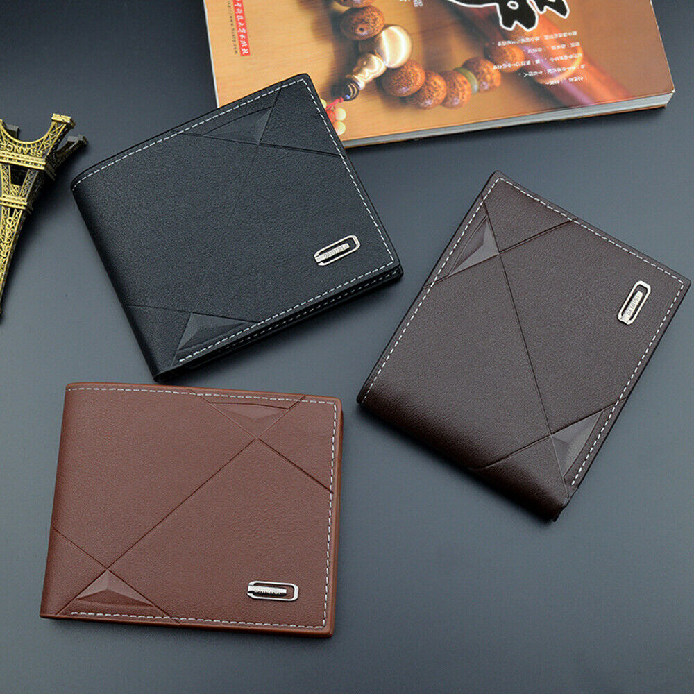 Men's Leather Men Wallet Slim RFID Blocking Credit Card Holder Secure Storage