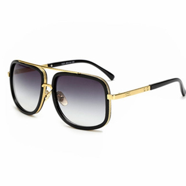 Mens Square Sunglasses Polarised Lens Lightweight Alloy Frame 65mm Protection