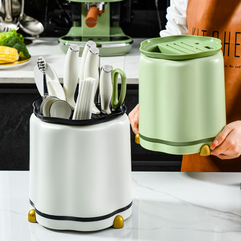 Rotating Tool Holder Petal Top Rack Slotted Openings Utensil Organiser 22cm