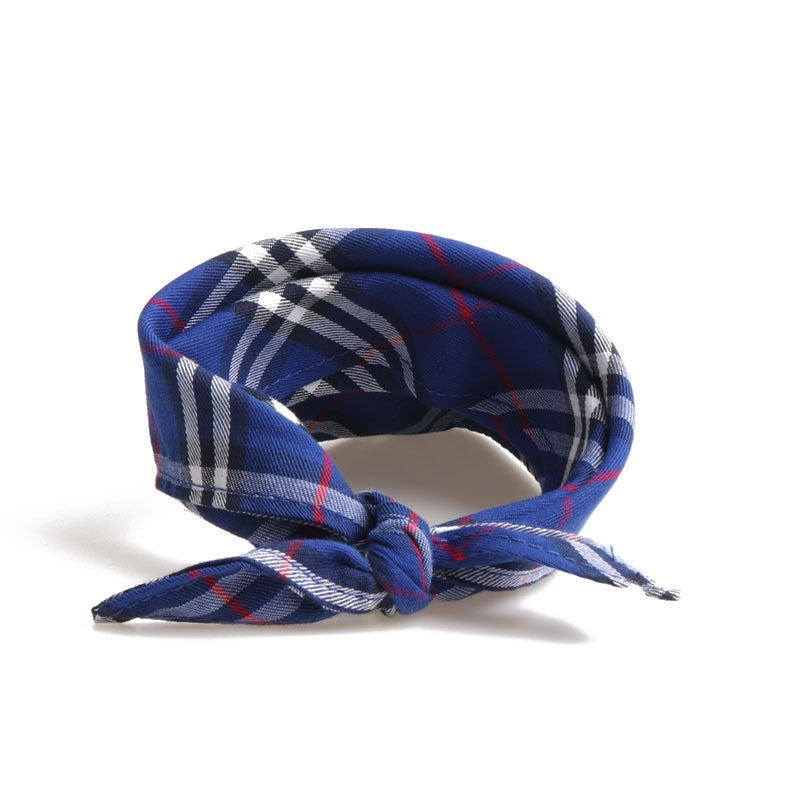 Plaid Dog Bandana Double Layer Pet Scarf Soft Cloth Material Accessories Pets