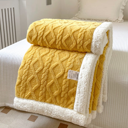 Double-Layer Polar Fleece Blanket for Winter Comfort, Thick and Soft Insulation