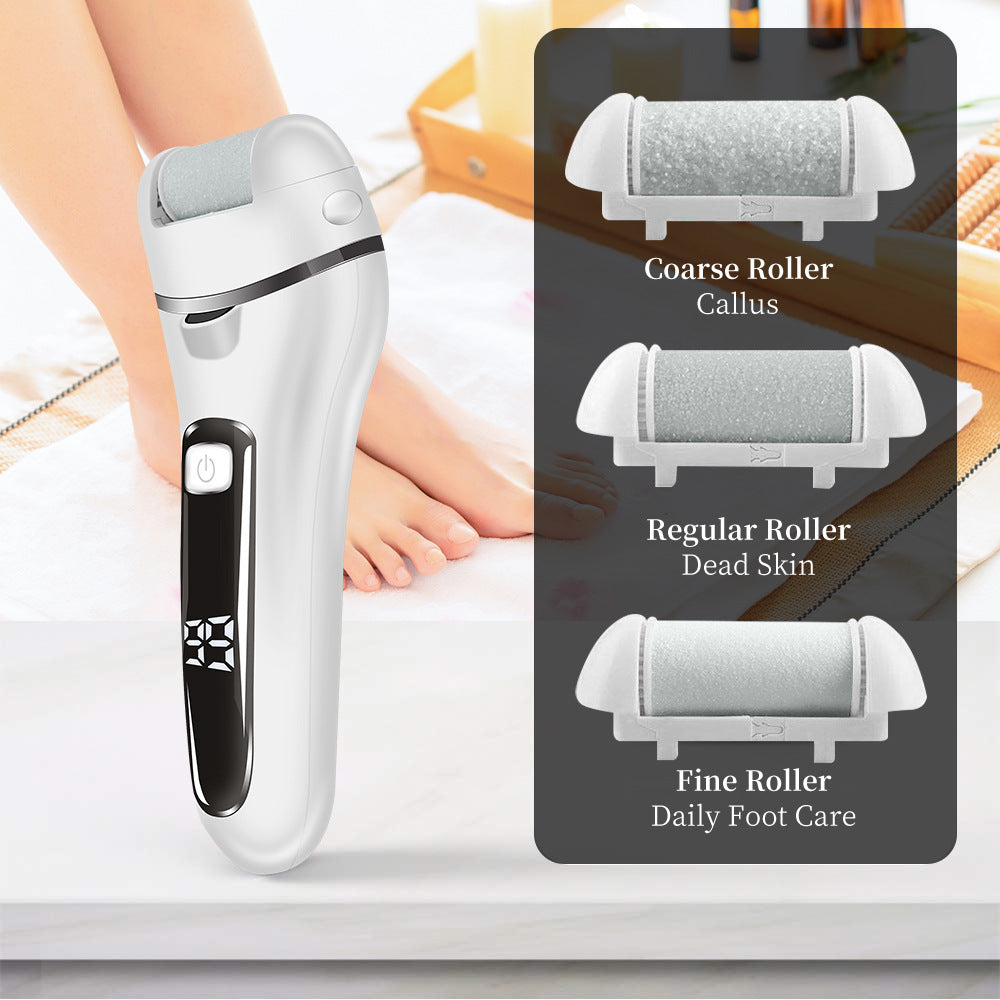 Rechargeable Electric Foot Grinder + 10pc Pedicure Tool Set Callus Remover