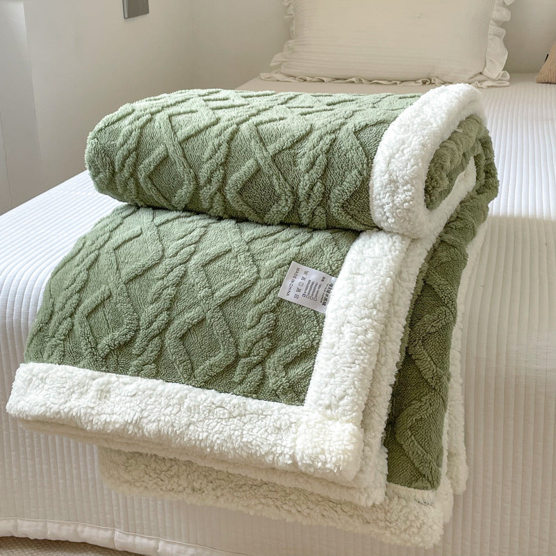 Double-Layer Polar Fleece Blanket for Winter Comfort, Thick and Soft Insulation