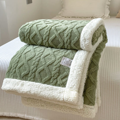 Double-Layer Polar Fleece Blanket for Winter Comfort, Thick and Soft Insulation