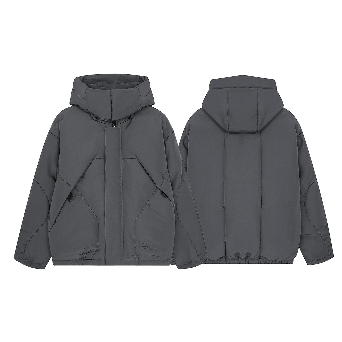 Men's Duck Down Insulated Jacket with Hood, Winter Warmth, Loose Fitting Comfort