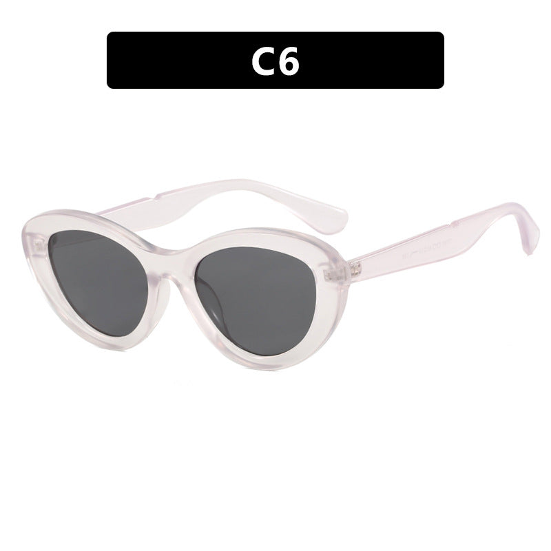 Women's Retro Cat Eye Sunglasses UV Protection Striped Acetate Frame Polarized