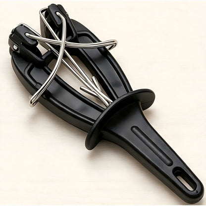 V Shaped Knife Sharpener With Mount Bracket Fixed Or Handheld Blue Yellow Black