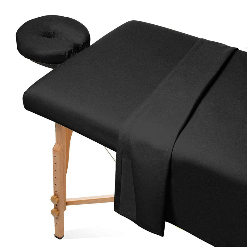 Massage Table Sheet Set 3 Piece Fitted Flat Face Cradle Cover Elastic Edges