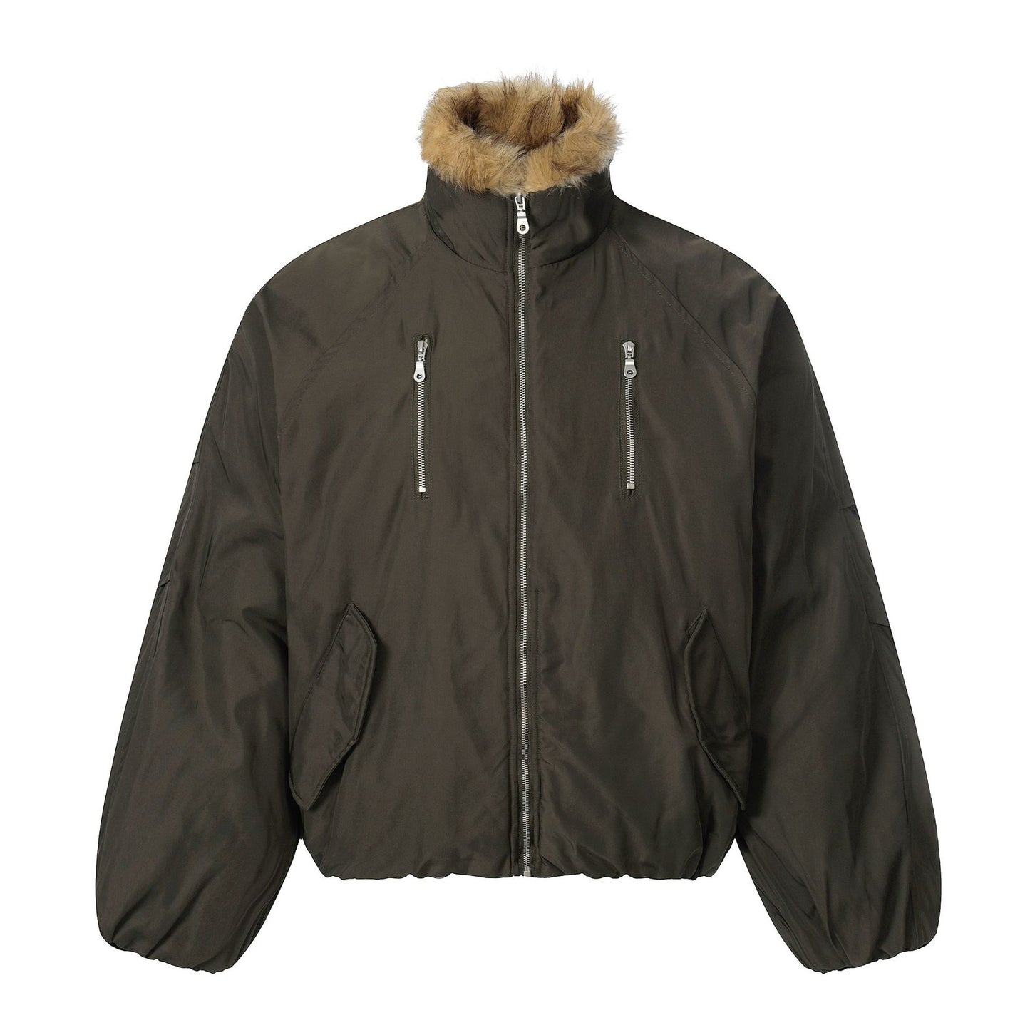 Men's Short Harrington Jacket Faux Fur Collar Winter Fashion Essential