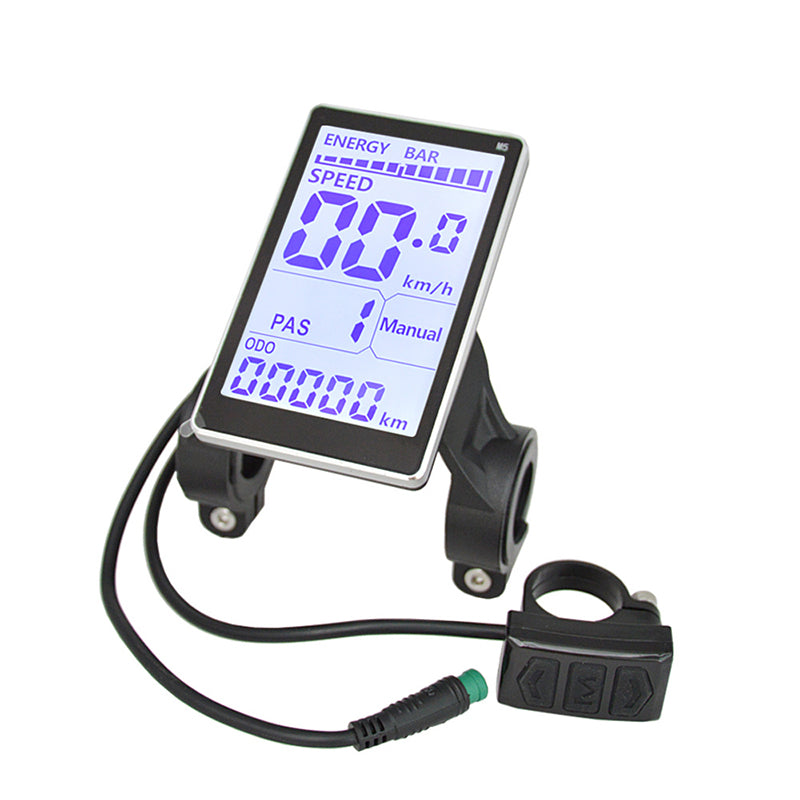 M5 LCD Display Screen for E-Bikes, 5-Pin Speedometer & Control Panel