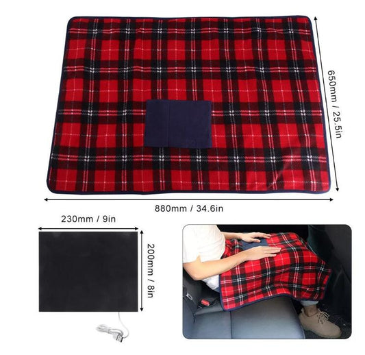 USB Electric Heated Blanket Travel Size 88x65cm Portable Winter Comfort Wrap