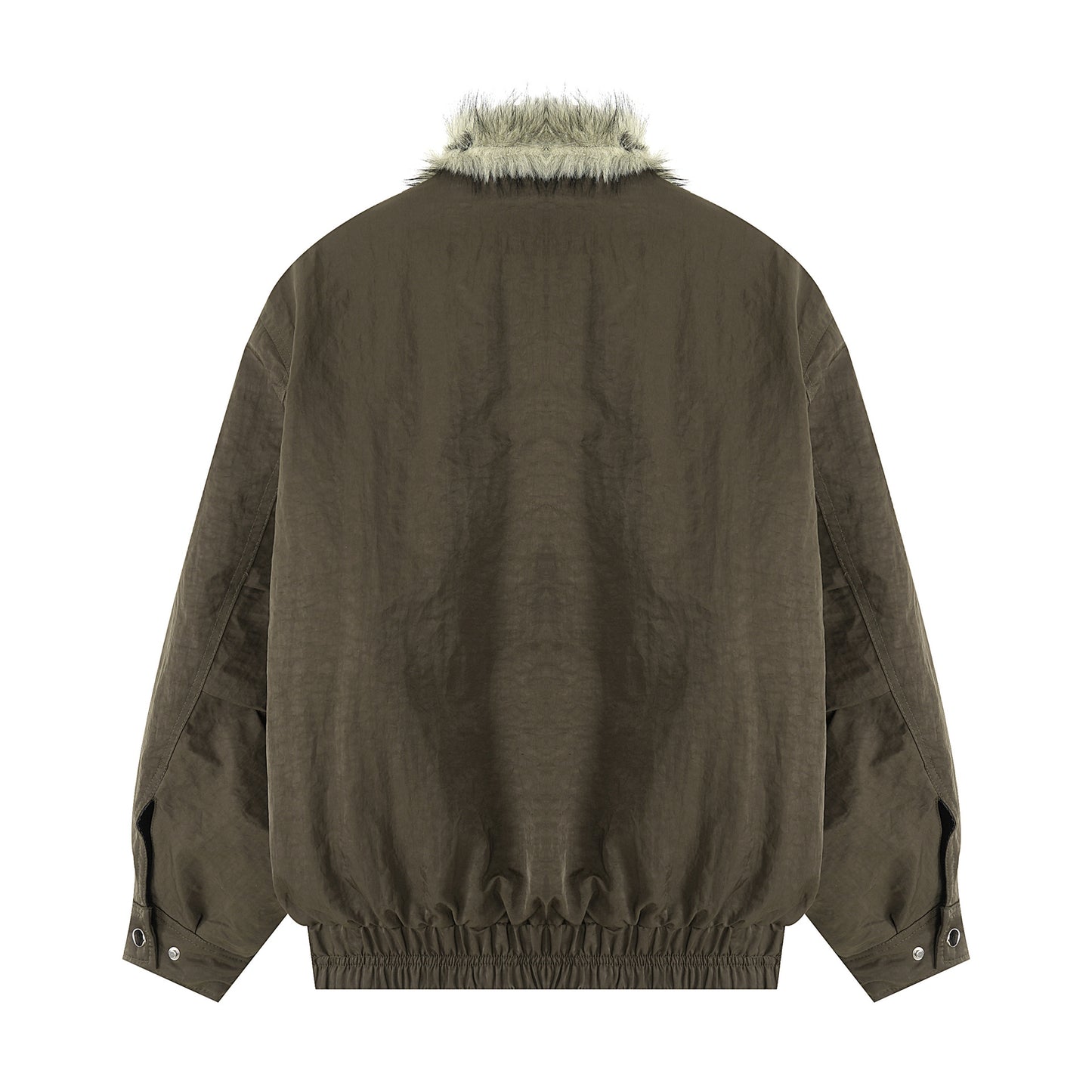 Unisex Winter Cotton Jacket with Wide Short Design and Fur Collar Outdoor Wear