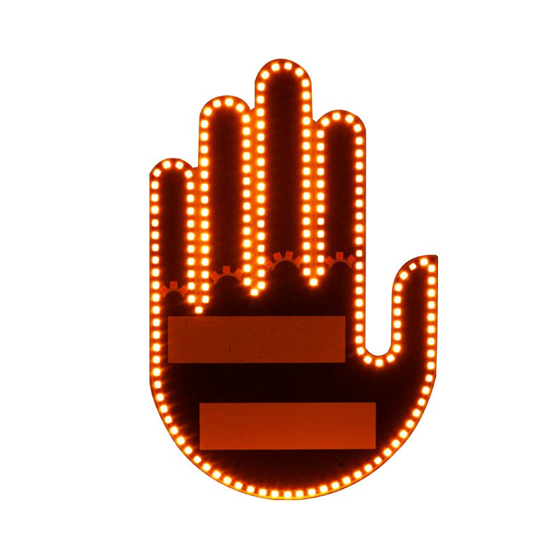 LED Gesture Car Sign Display Middle Finger Novelty Vehicle Interior Decor 12V