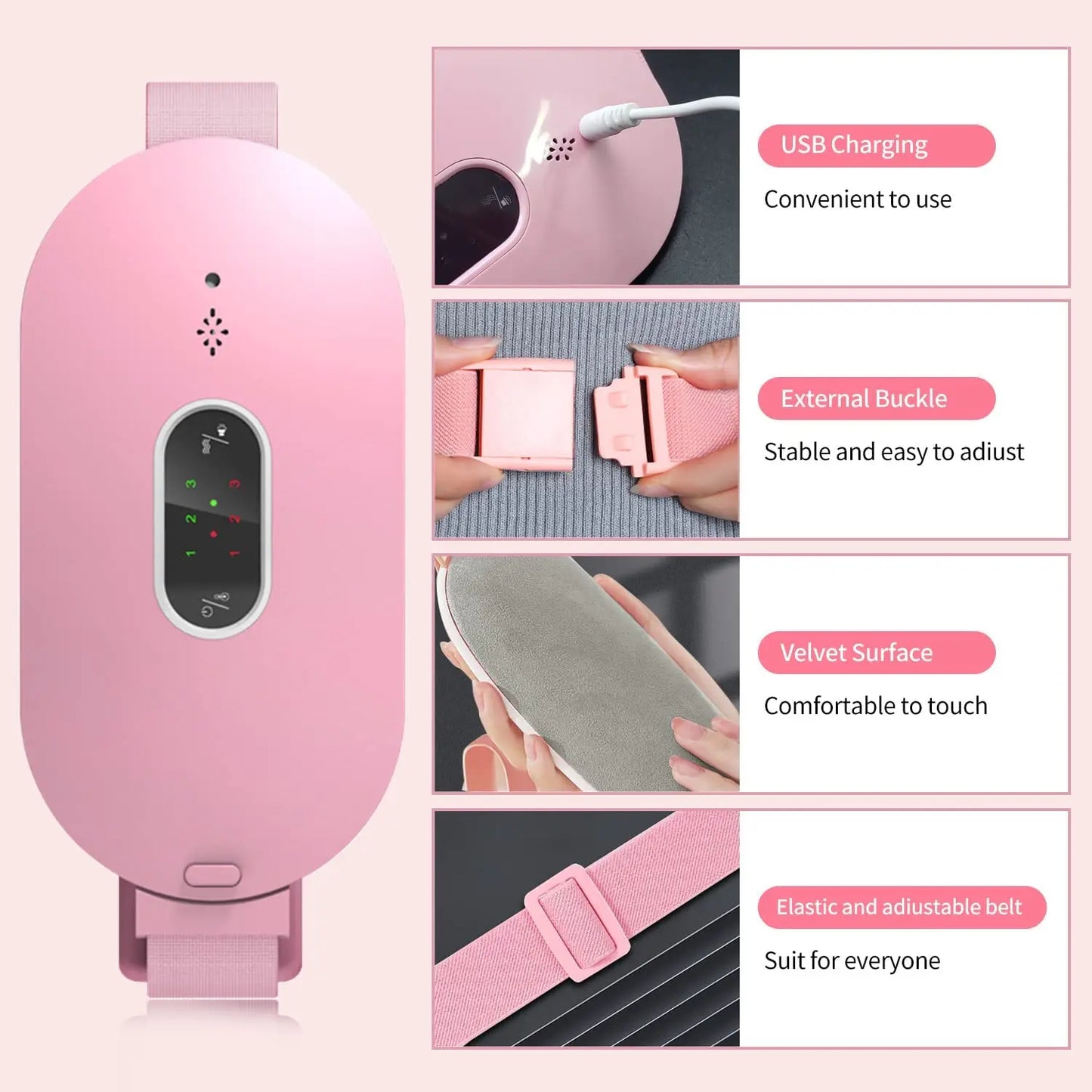 Women’s Electric Menstrual Heating Pad Pain Relief Abdominal Massage Belt