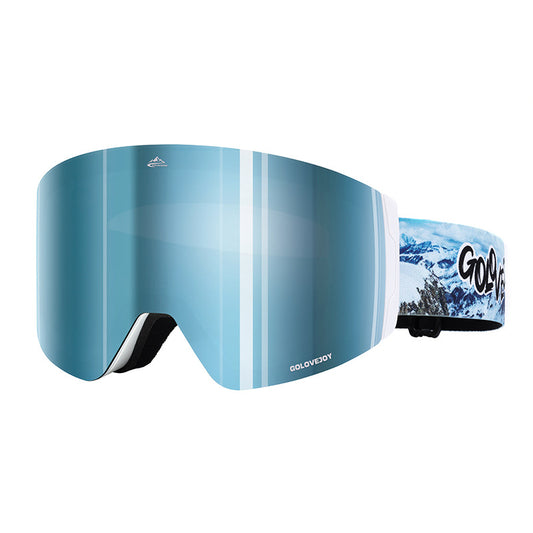Magnetic Ski Goggles UV Protection Double Lens Anti-Fog Windproof Skiing Gear