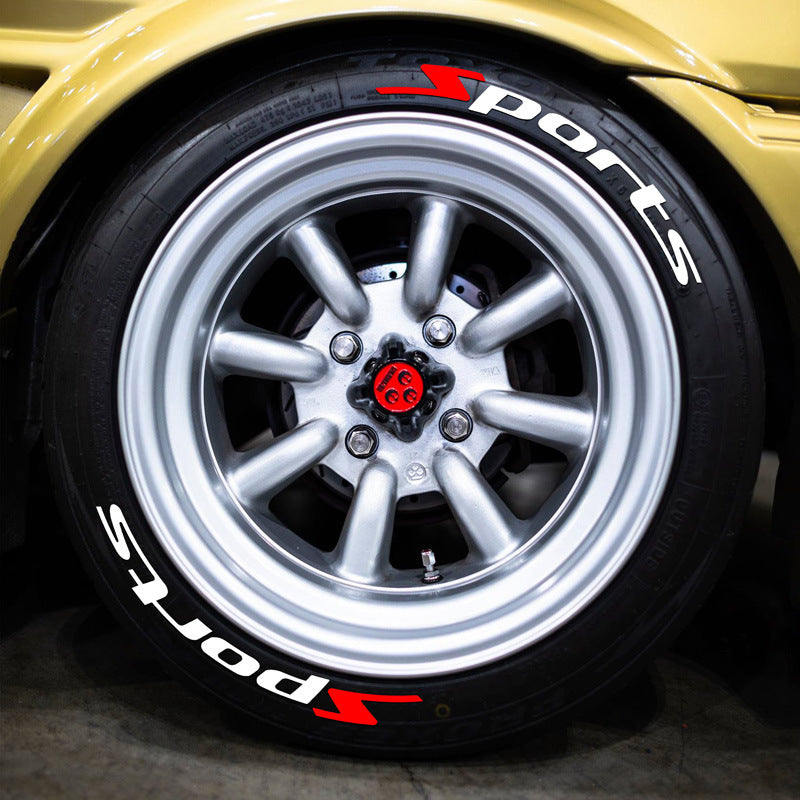 3D Sports Series Vehicle Tire Stickers Durable Rubber Weatherproof 33cm Long