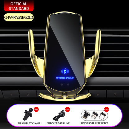 15W Wireless Induction Car Phone Holder Navigation Secure Charging Stand Mount