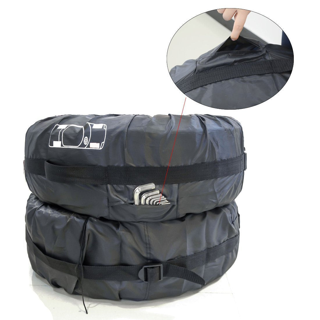 Oxford Fabric Weather Resistant Car Tyre Protection Covers Durable Set of Four