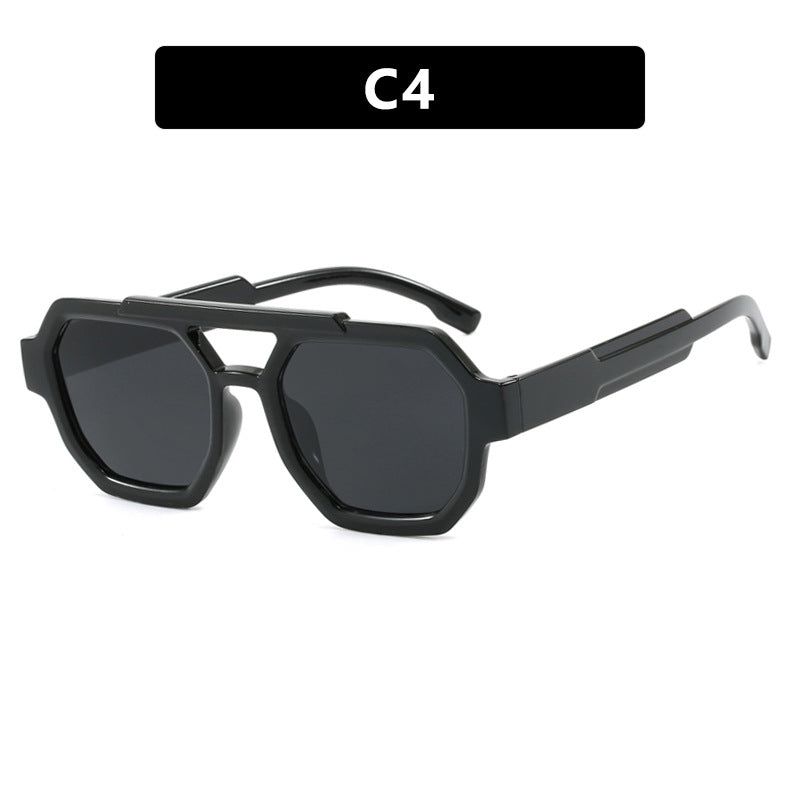 Men's Polygonal Frame Sunglasses UV400 Protection Scratch Resistant Lightweight