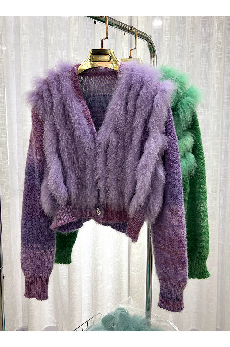 Luxury Women’s Premium Faux Fur Oversized Knit Sweater Cardigan Coat Jacket