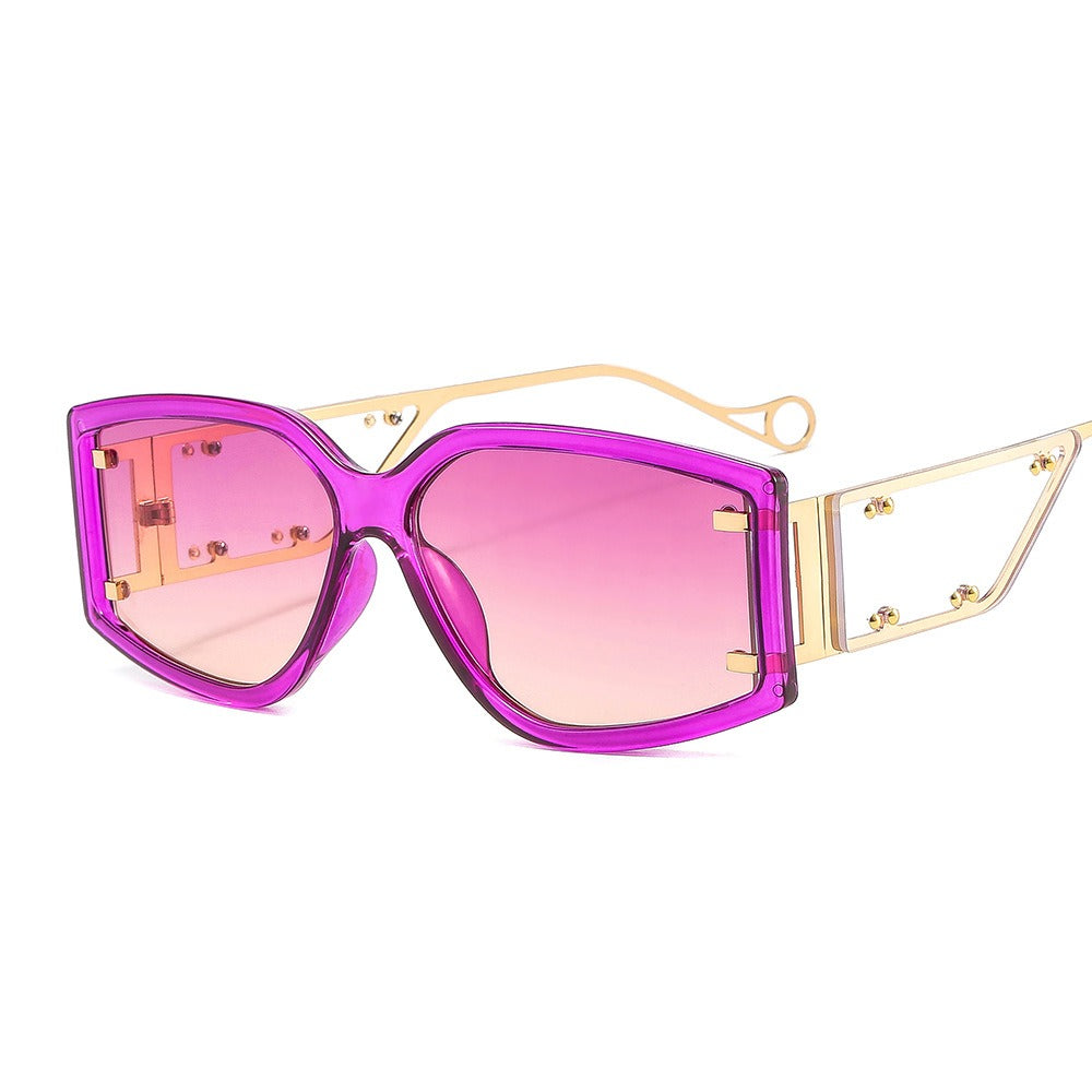 Small Window Rivet Sunglasses with UV400 Protection, Durable Lightweight Frame