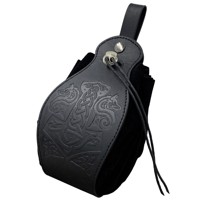 Unisex RPG Faux Leather Dice Tray Drawstring Pouch Set 5-Piece Gaming Essentials