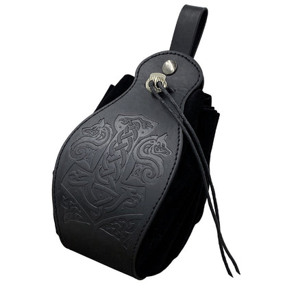 Unisex RPG Faux Leather Dice Tray Drawstring Pouch Set 5-Piece Gaming Essentials