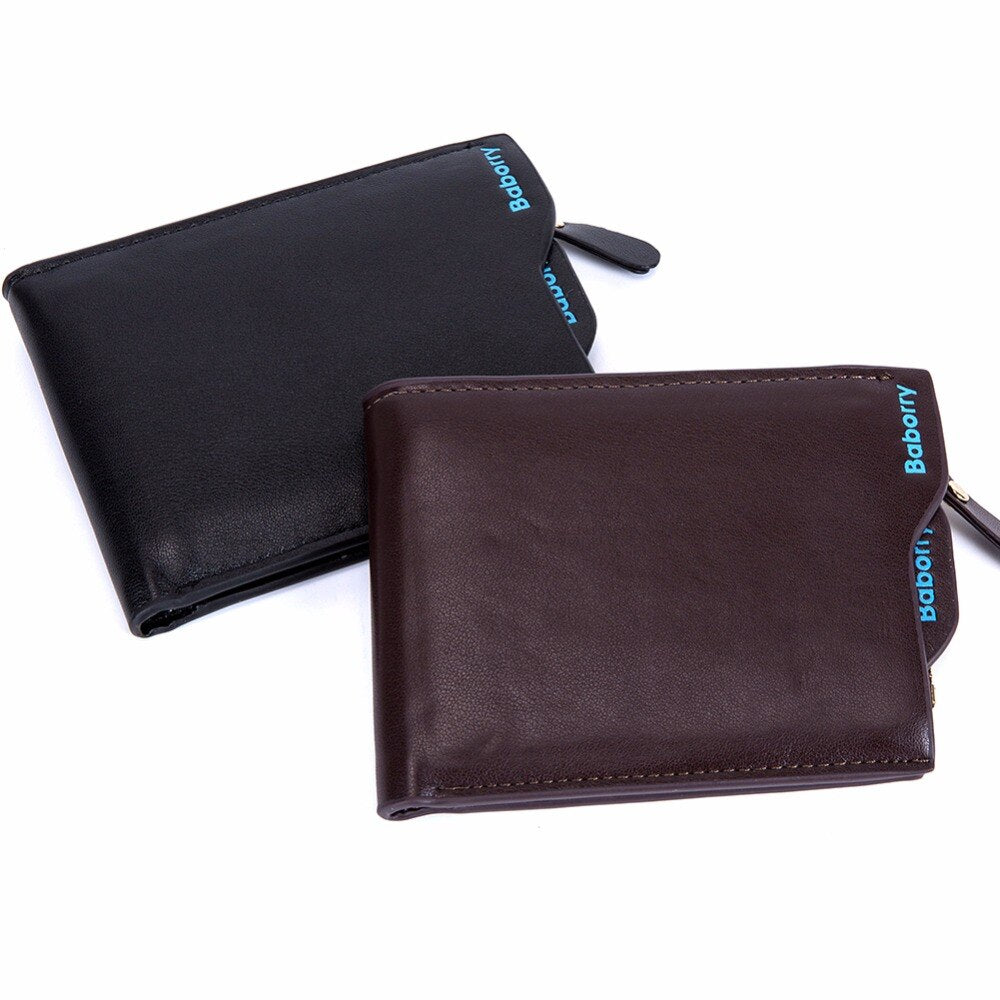 Men's Slim Bifold Wallet Faux Leather Card Holder Coin Pocket Billfold Organizer