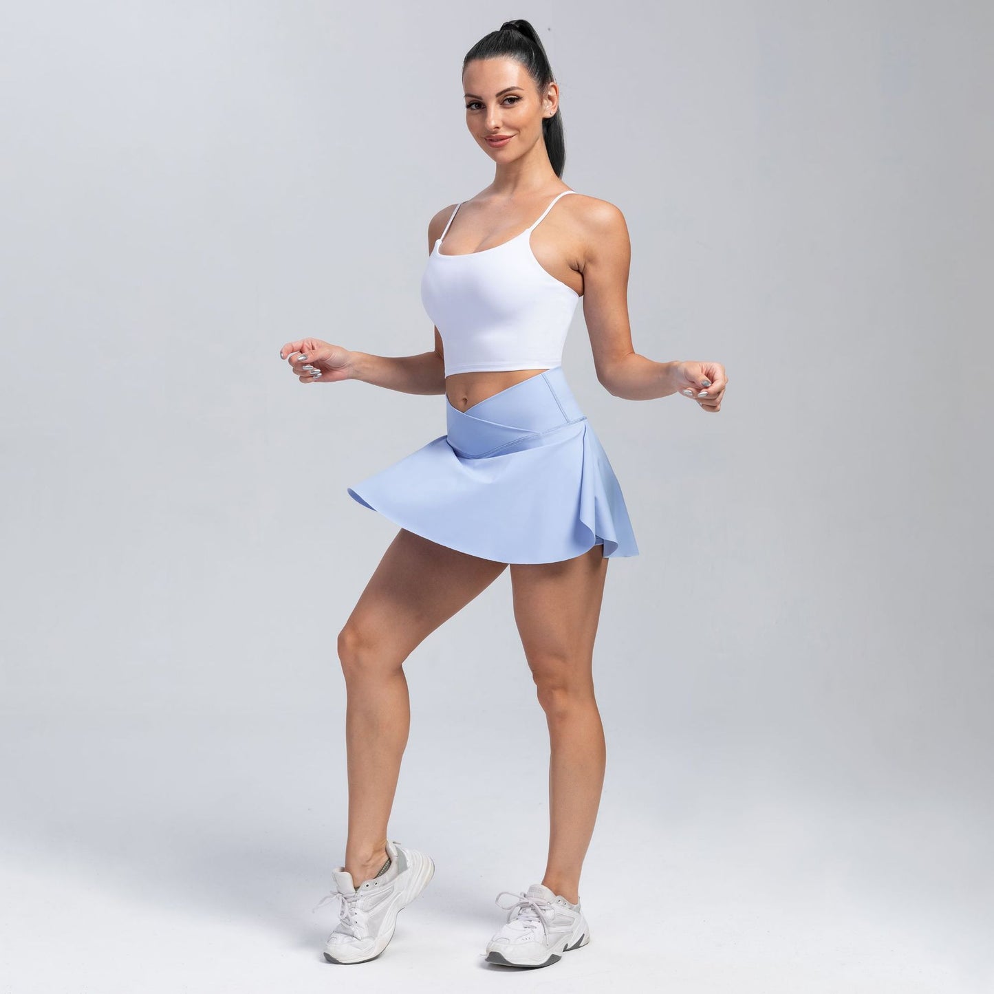 Women’s High Waisted Sports Skirt with Shorts, Yoga & Tennis Wear, Solid Colours