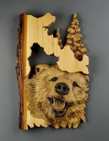 Animal Carving Wall Sculpture Handcrafted Artistic Home Decoration 38cm x 26cm